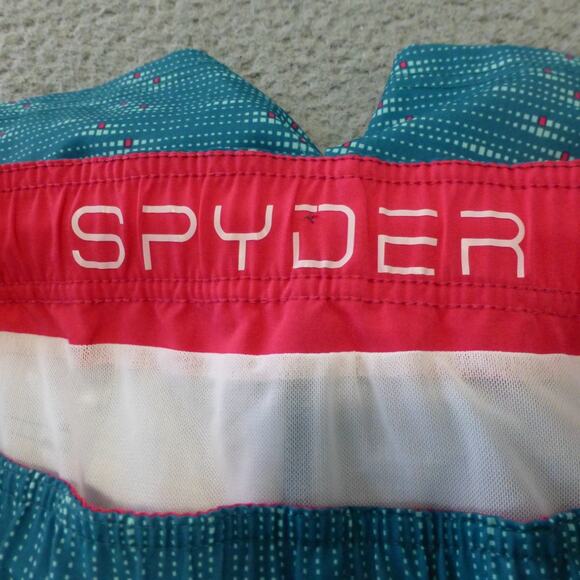 Spyder Swim Trunks Mens XL Shorts Lined Blue Geometric Drawstring Beach - Picture 12 of 14